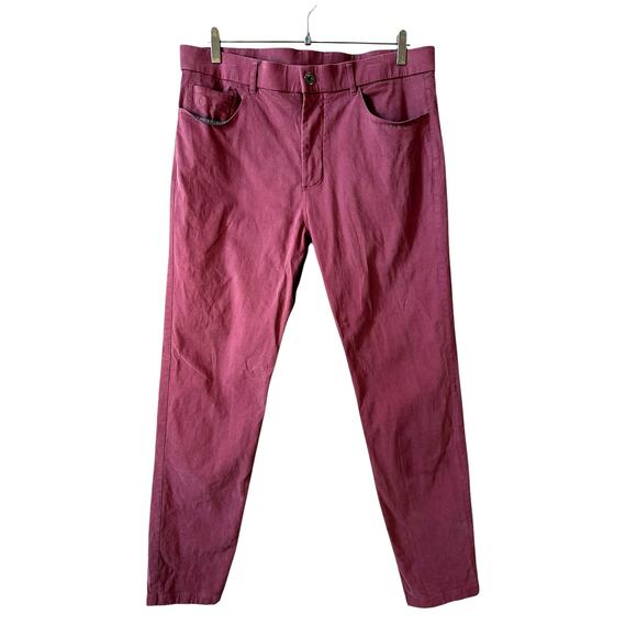 Greyson Mens Armonk 5 Pocket Golf Trouser Pants Pink Size 36/32 Performance Tech - Picture 1 of 12